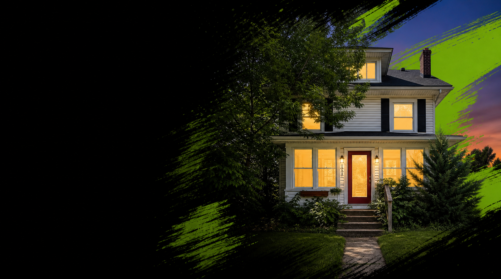 A Lansing home with green painted brand styling representing local as-is house buying